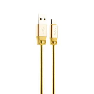 USB дата-кабель Hoco U27 Golden shield MicroUSB (1.2 м) Золотой