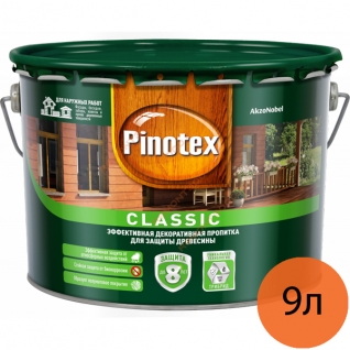 ПИНОТЕКС Классик антисептик для дерева орех (9л) / PINOTEX Classic декоративная пропитка по дереву орех (9л) Пинотекс