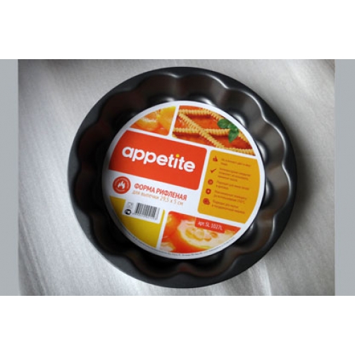 для выпечки, ТМ Appetite Форма антипригарная для выпечки круглая рифленая 29,5х5 37803311