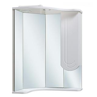 Шкаф зеркальный для ванной Runo Бис Белый Правый Угловой