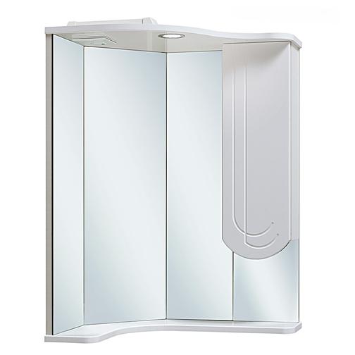 Шкаф зеркальный для ванной Runo Бис Белый Правый Угловой 38114400