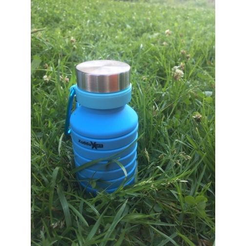 Бутылка для воды силиконовая складная гофра 500 мл голубая Hobbyxit 37697920 5