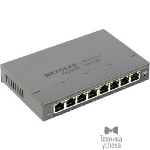 Netgear NETGEAR GS108E-300PES Коммутатор 8-портовый гигабитный коммутатор ProSafe Plus с внешним блоком питания и функциями энергосбережения 5801882