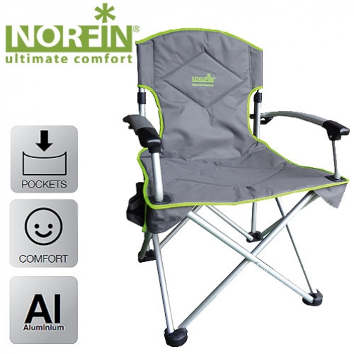 Кресло складное Norfin ORIVERSI NF алюминиевое (+ Антисептик-спрей для рук в подарок!) 37601025