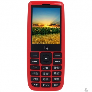 Fly Fly FF247 Red 2.4"240x320/MP3/FM/BT/32Мб/0.3Mp/microSD/2 sim