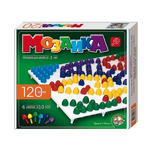 Детская мозаика, 120 элементов, 6 цветов Десятое Королевство 37731245