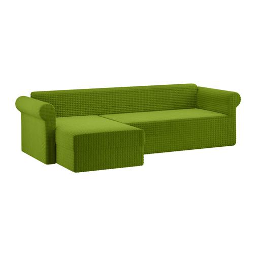 Чехол для углового дивана с оттоманкой ПМ: Ми Текстиль Чехол на угловой диван с оттоманкой 42790545 12