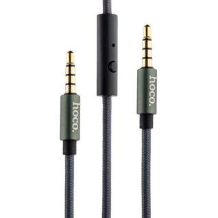 Кабель Hoco UPA04 AUX Noble sound series Audio Cable 3.5mm (with Mic) (1.0 м) Графитовый