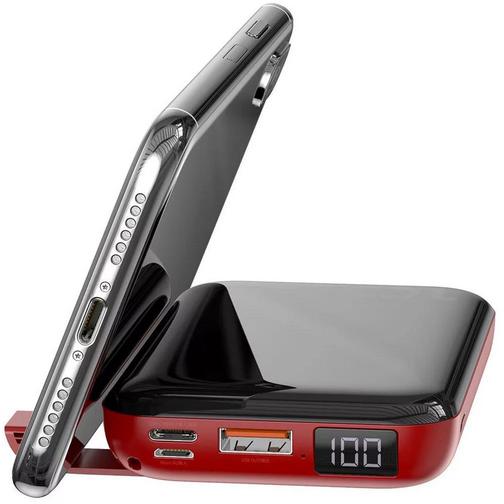 Портативное зарядное устройство Baseus Mini S Bracket 10W Wireless Charger 10000mAh 18W черный с красным 42284957 3