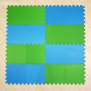 Мягкий пол "Универсальный", зелено-синий, 16 элементов Экопромторг