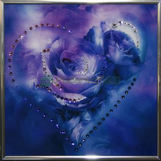 Картина "Цвет сердца - синий" со стразами Swarovski