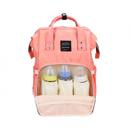 Сумка-рюкзак для мам с креплением и USB розовая no name 37697943