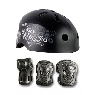 Профессиональная защита MaxCity GoGo (черный) регулируемый шлем