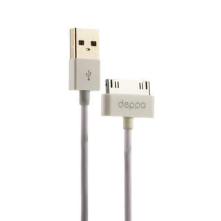 USB дата-кабель Deppa D-72118 витой 30-pin для iPad 3/ iPad 2/ iPad/ iPhone 4s/ 4/ 3G/ 3Gs/ iPod 1.5м Белый