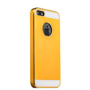 Накладка металлическая iBacks Aluminum & PP Pro case для iPhone SE/ 5S/ 5 - Essence II (ip50174) Gold with white glass