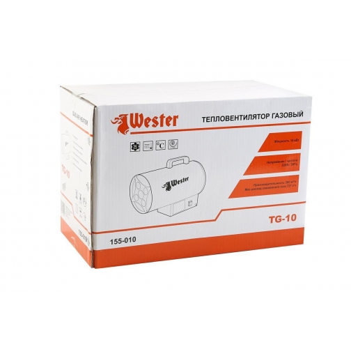 Тепловентилятор газовый WESTER TG-10 10кВт 300 куб.м/ч пьезоподжиг 1210175 2