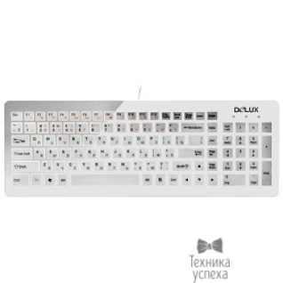 Delux Клавиатура DELUX "DLK-1500" Slim, ММ, USB (белая)