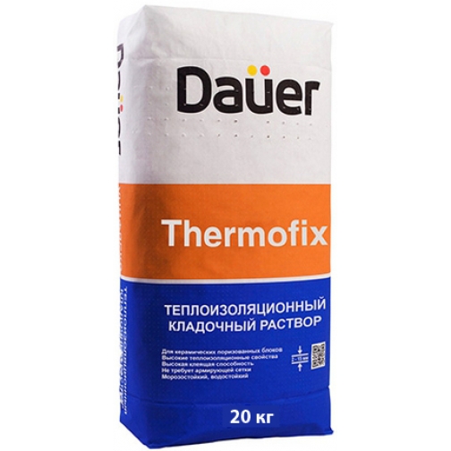 ДАУЭР Термофикс смесь кладочная теплоизоляционная (20кг) / DAUER Thermofix теплоизоляционный кладочный раствор (20кг) Дауэр 37783920