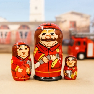 Матрешка "Пожарник", 3 куклы Sima-Land