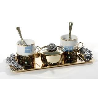 Кофейный набор «Завтрак Императора» на 2 персоны, позолота
