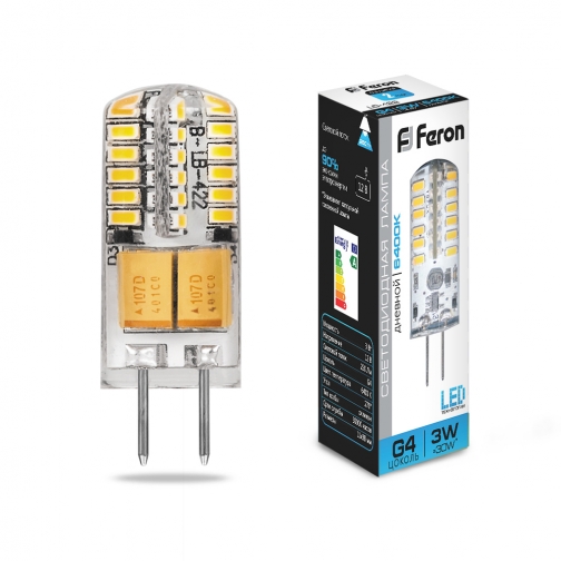 Светодиодная лампа Feron LB-422 (3W) 12V G4 6400K 8164394