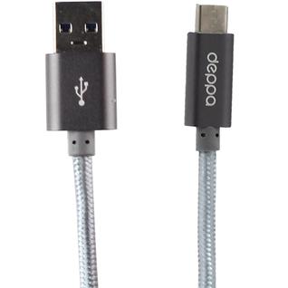 USB дата-кабель Deppa ALUM USB - USB Type-C D-72251 (USB 3.0 3A) 1.2м Графитовый