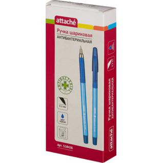 Ручка шариковая Attache Antibacterial А05 масляная, треуг, манж, 0,5мм,синя