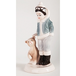 Керамическая рождественская фигурка "Девочка с медведем", 18.5 см Snowmen
