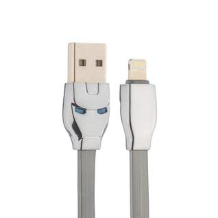USB дата-кабель Hoco U14 Steel man Lightning (1.2 м) Серый
