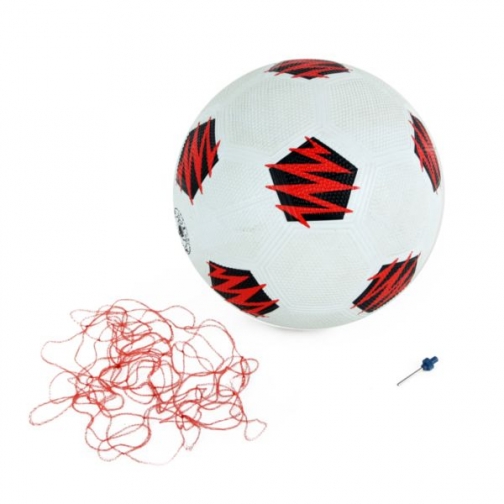 Резиновый футбольный мяч №5, бело-красно-черный Shenzhen Toys 37720634