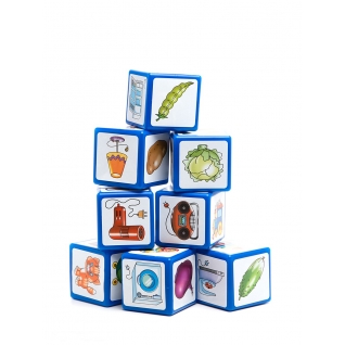 Развивающая игра с книжкой "Кубики-лото", 9 кубиков Десятое Королевство