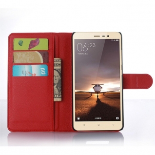 Кожаный чехол с портмоне для Xiaomi Redmi Note 4X (красный)