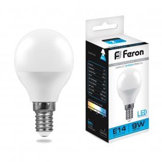 Светодиодная лампа Feron LB-550 (9W) 230V E14 6400K G45