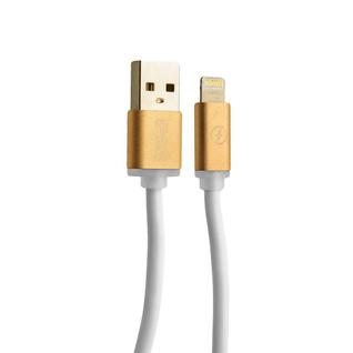USB дата-кабель COTEetCI M6 Lightning cable Aluminum series (3.0 м) - CS2077-3M-GD Белый, золотистый наконечник