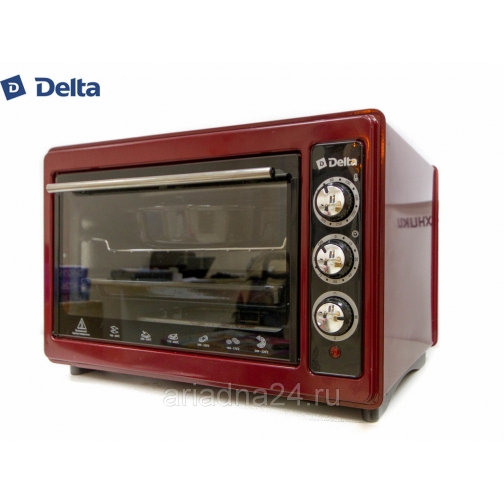 Духовка электрическая 37л DELTA D-023 с ТЭНом повышенной мощности (рестайлинг) бордовая Delta 6818016