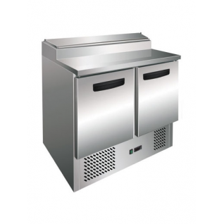 Gastrorag Холодильник-рабочий стол для пиццы GASTRORAG PS200 SEC+2...+10оС, 260 л, 2 дверцы, охлаждаемое гнездо с крышкой вместимостью 5 GN 1/6, снаружи - нерж.сталь 304/430, внутри - алюминий