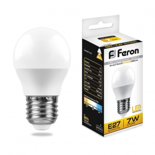 Светодиодная лампа Feron LB-95 (7W) 230V E27 2700K G45