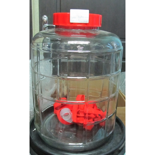 УЦЕНКА(арт-005) Банка (бутыль) стеклянная 35 литров с гидрозатвором и КРАНОМ 9196968