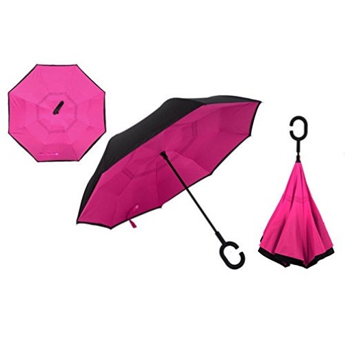Обратный зонт наоборот Антизонт розовый Umbrella 37697882 1