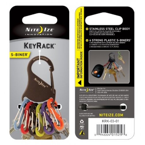 Набор карабинов Nite Ize S-Biner KeyRack Black KRK-03-01 37687482