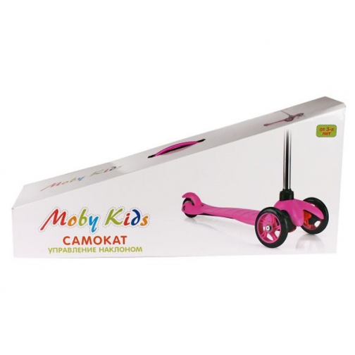 Трехколесный самокат, розовый Moby Kids 37714714 2