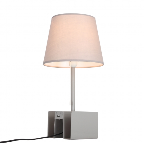 Настольная лампа c USB St Luce Серый/Бежевый E14 1*40W 37396896