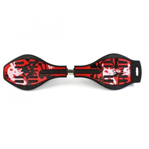 Двухколесный скейтборд (светятся колеса), красно-черный, 82 см 37741070