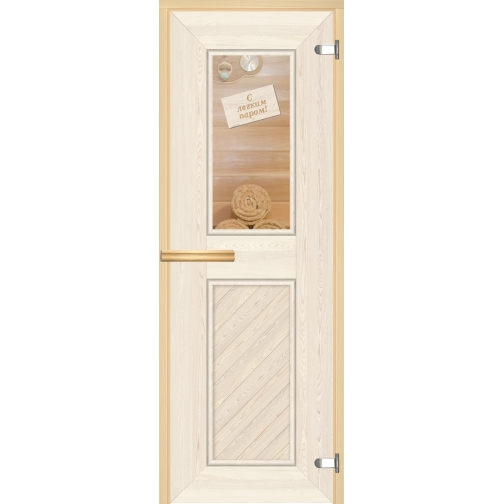 Дверь для сауны АКМА Арт-серия GlassJet С ЛЕГКИМ ПАРОМ 7х19 (коробка -осина/липа) 6011774