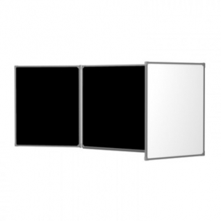 Доска магнитно-комбинированная меловая 3-эл.100x300 см(2-створч)черный(бел)
