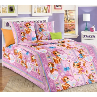 Текс-Дизайн Комплект Детского постельного белья Мур мур 1,5 спальный, розовый