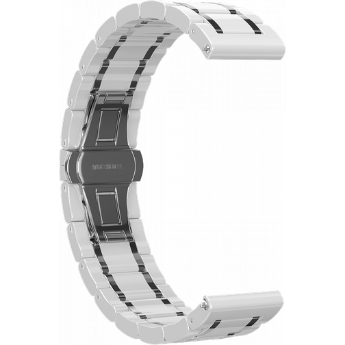 Ремешок керамический GSMIN Clew 22 для Huawei Watch GT / GT2 (Бело - серебристый) 42767177