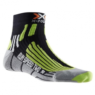 X-Bionic Носки X-Socks Run Speed Two, цвет черно-зеленый