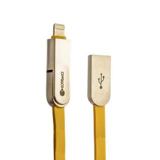 USB дата-кабель COTEetCI M13 FLAT series (2в1) Lightning+microUsb CS2120-YL (1.0 м) желтый