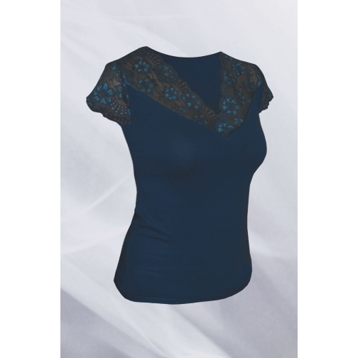 Челеби-Текстиль Джемпер женский с гипюром, размер 48-50, цвет темно-синий 37764250